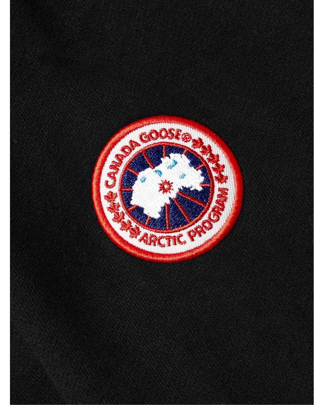 Canada Goose Black Huron Logo-Appliquéd Organic Cotton-Jersey Hoodie for men