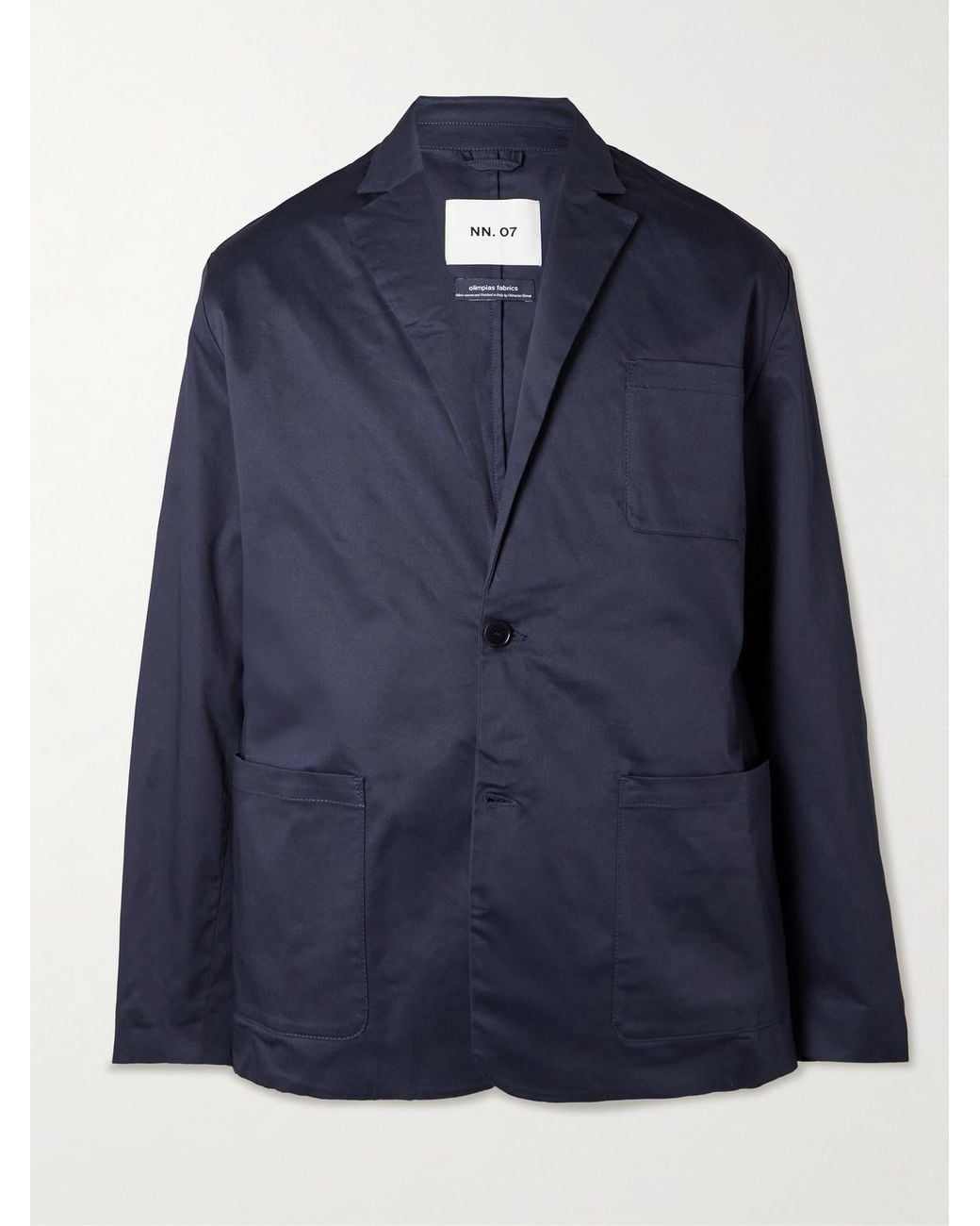NN07 Blue Timo 10021 Unstructured Stretch Organic Cotton-Twill Blazer for men
