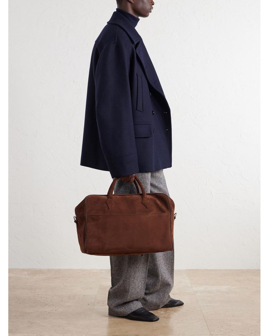 Metier Brown Closer Two Day Suede Weekend Bag for men