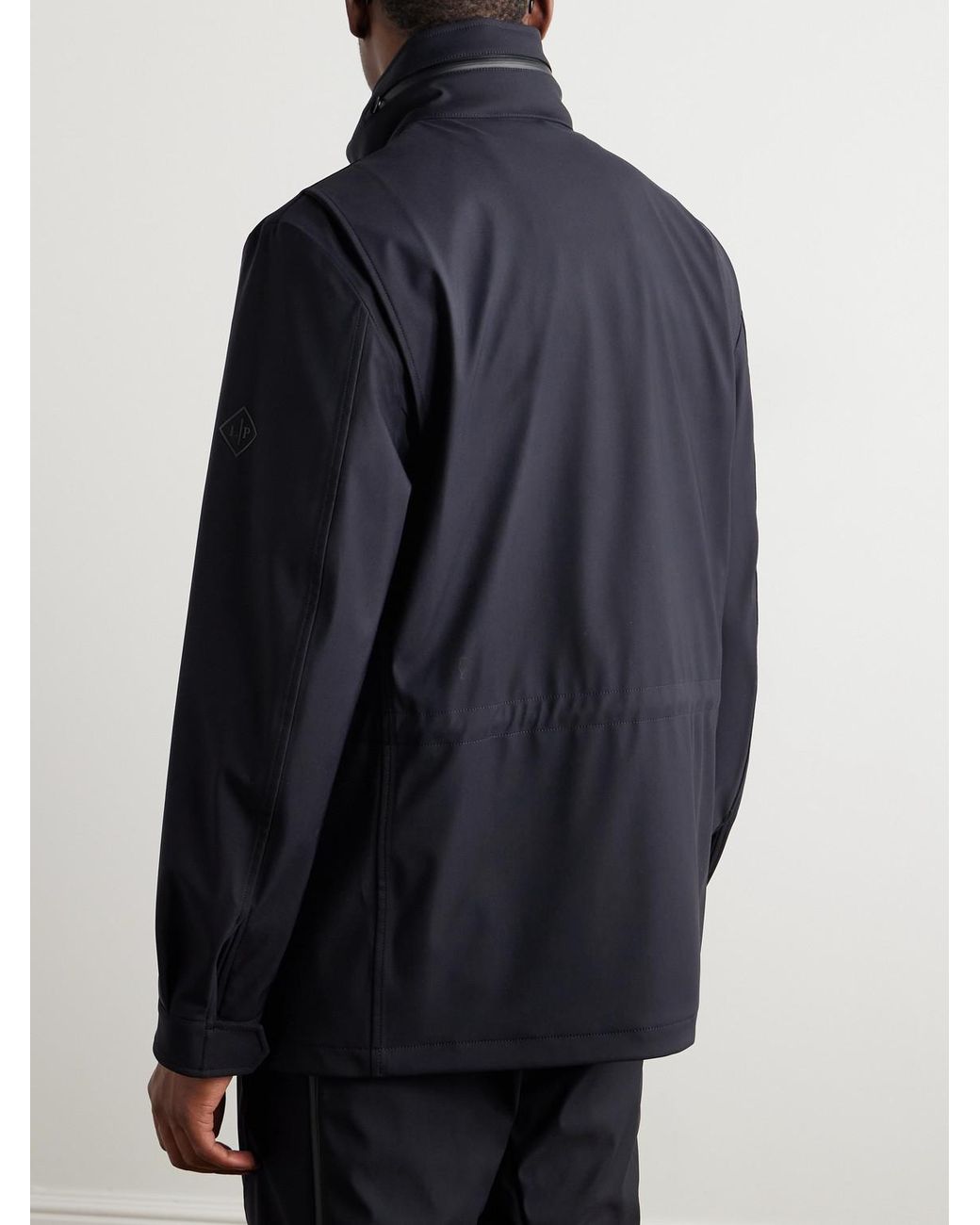 Loro Piana Blue Traveller Logo-appliquéd Bristol Clima System 3l Wool-blend Hooded Field Jacket for men