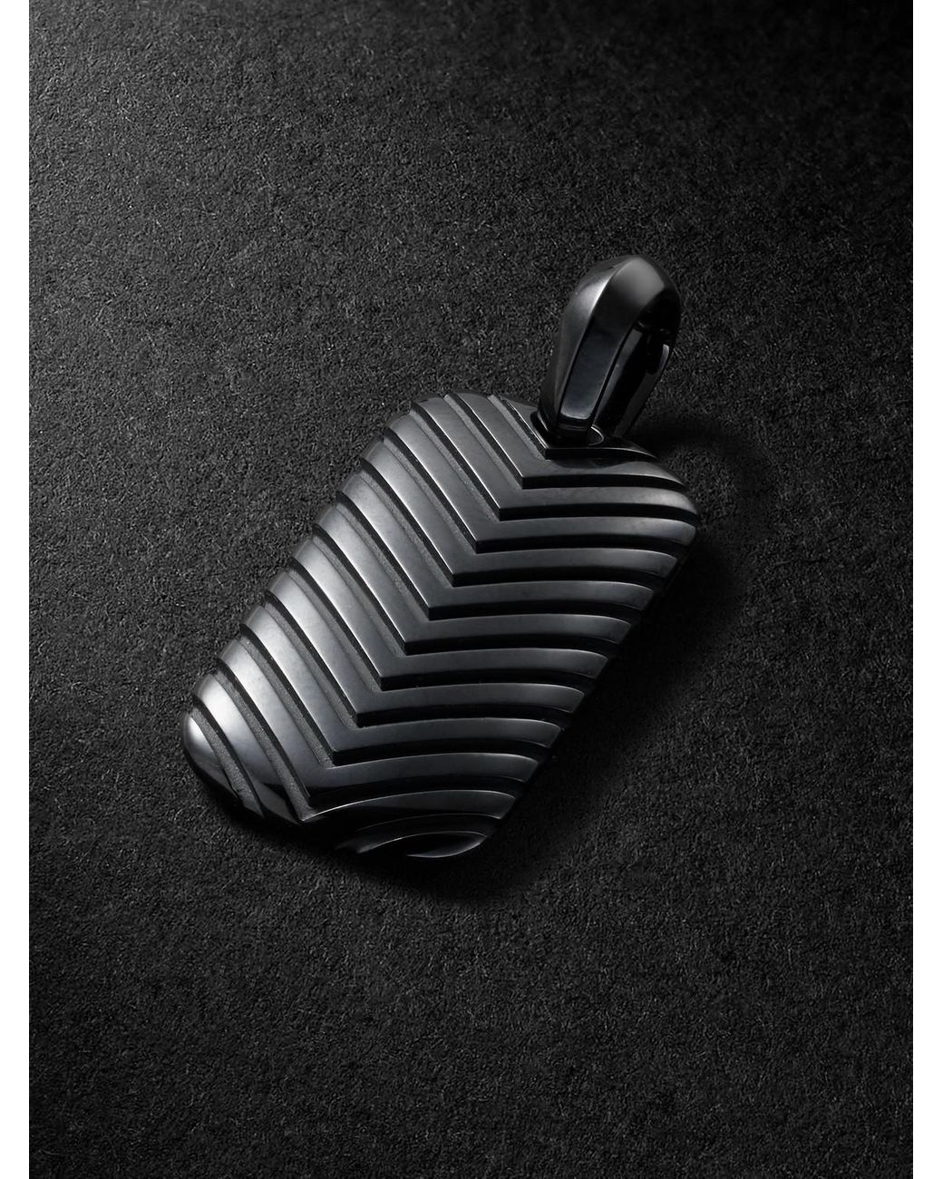 David Yurman Black Chevron Titanium Pendant for men
