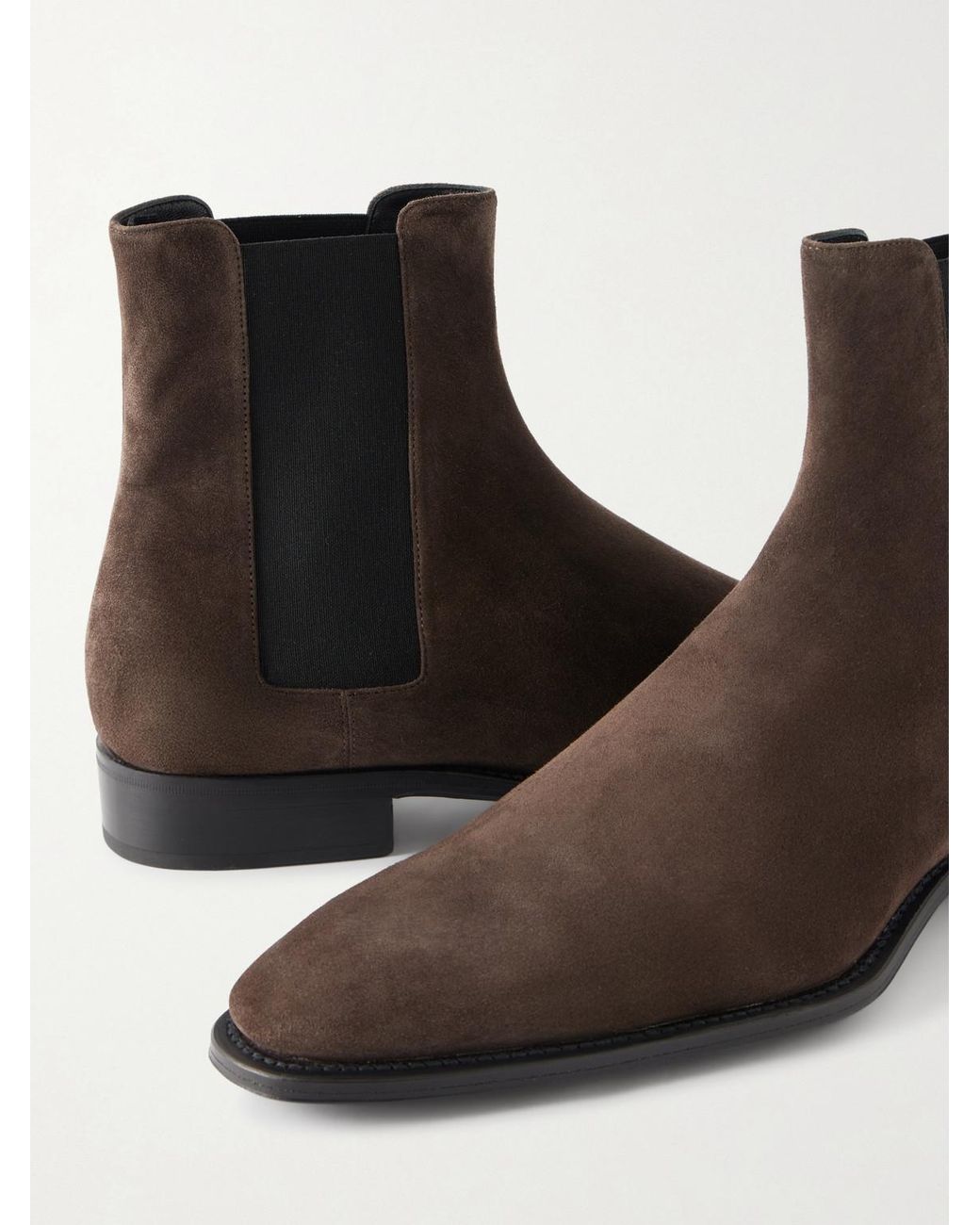 Saint Laurent Brown Aurelien Suede Boots for men