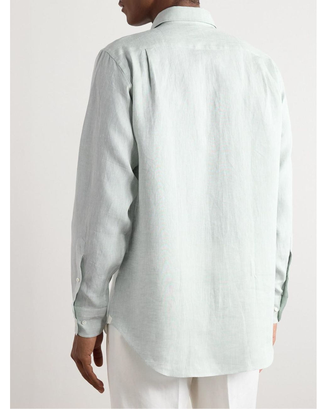 Loro Piana Gray André Arizona Linen Shirt for men