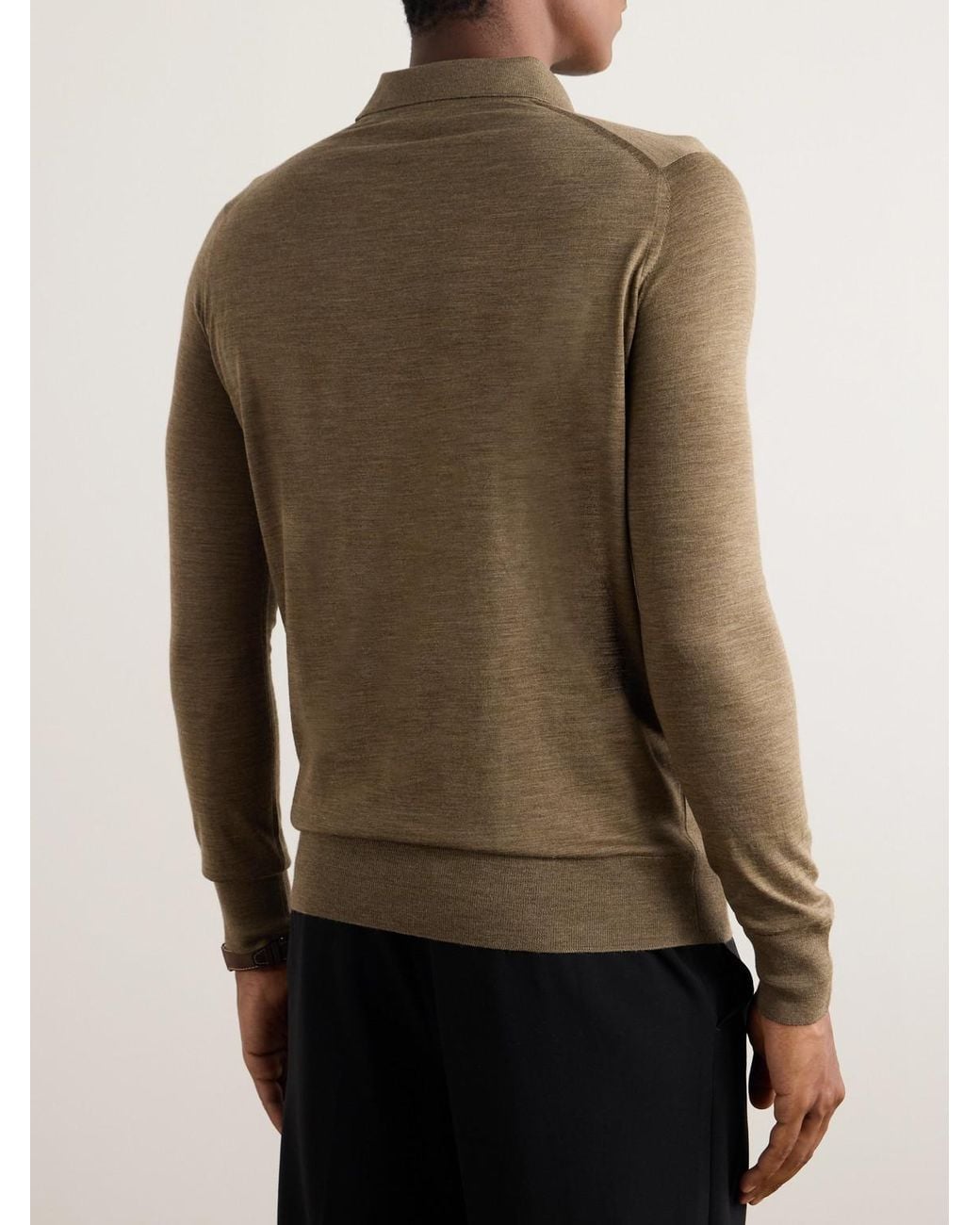 Loro Piana Natural Wish Wool Polo Shirt for men