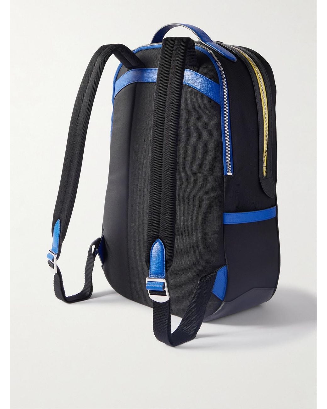 Smythson Blue Norton Leather-trimmed Econyl® Backpack for men