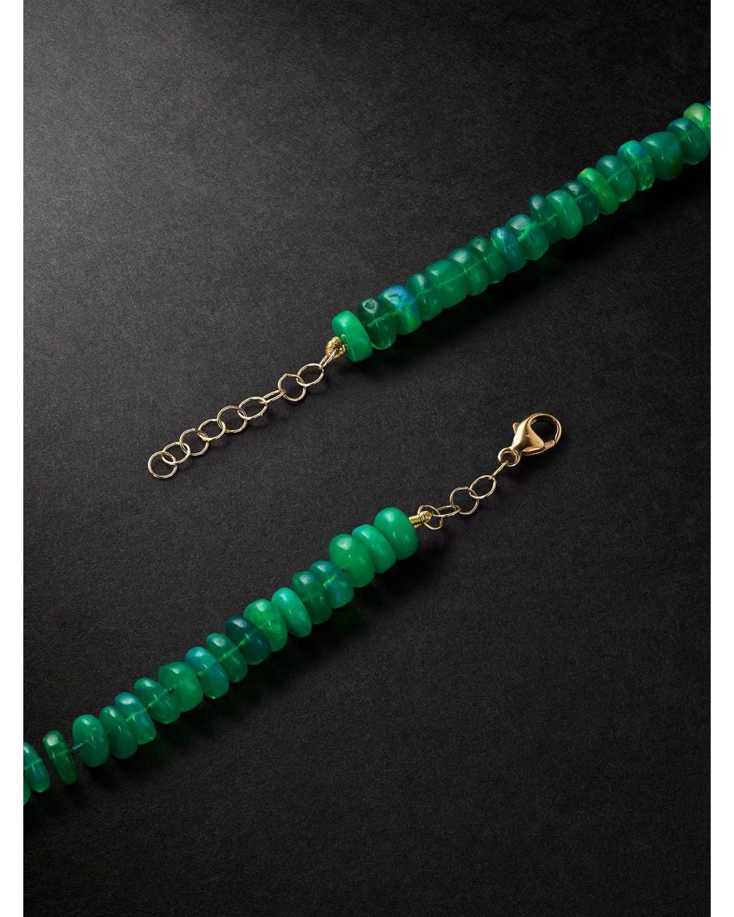 JIA JIA Green Jumbo Gold Opal Beaded Necklace for men