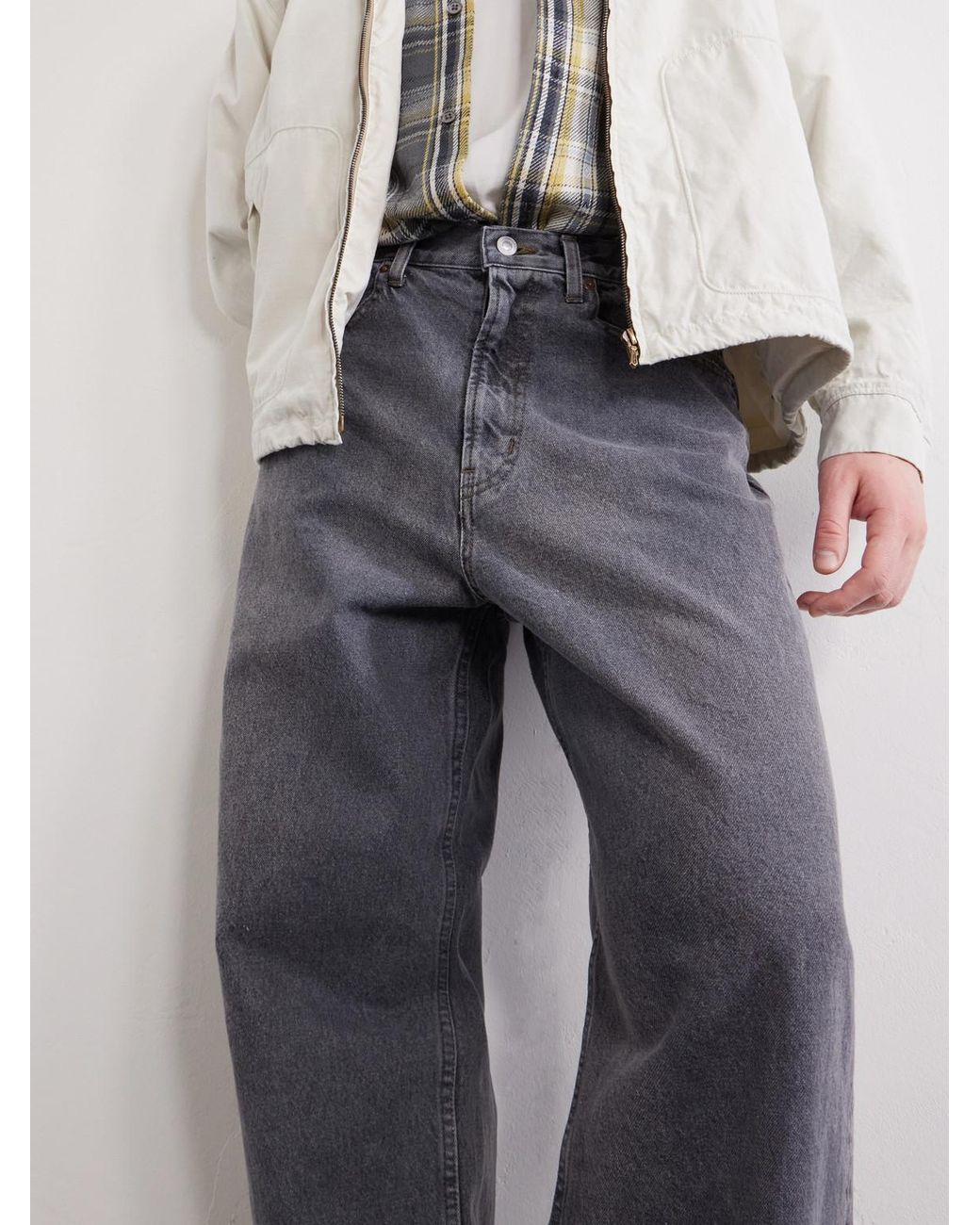 A.PRESSE Gray Wide-Leg Jeans for men
