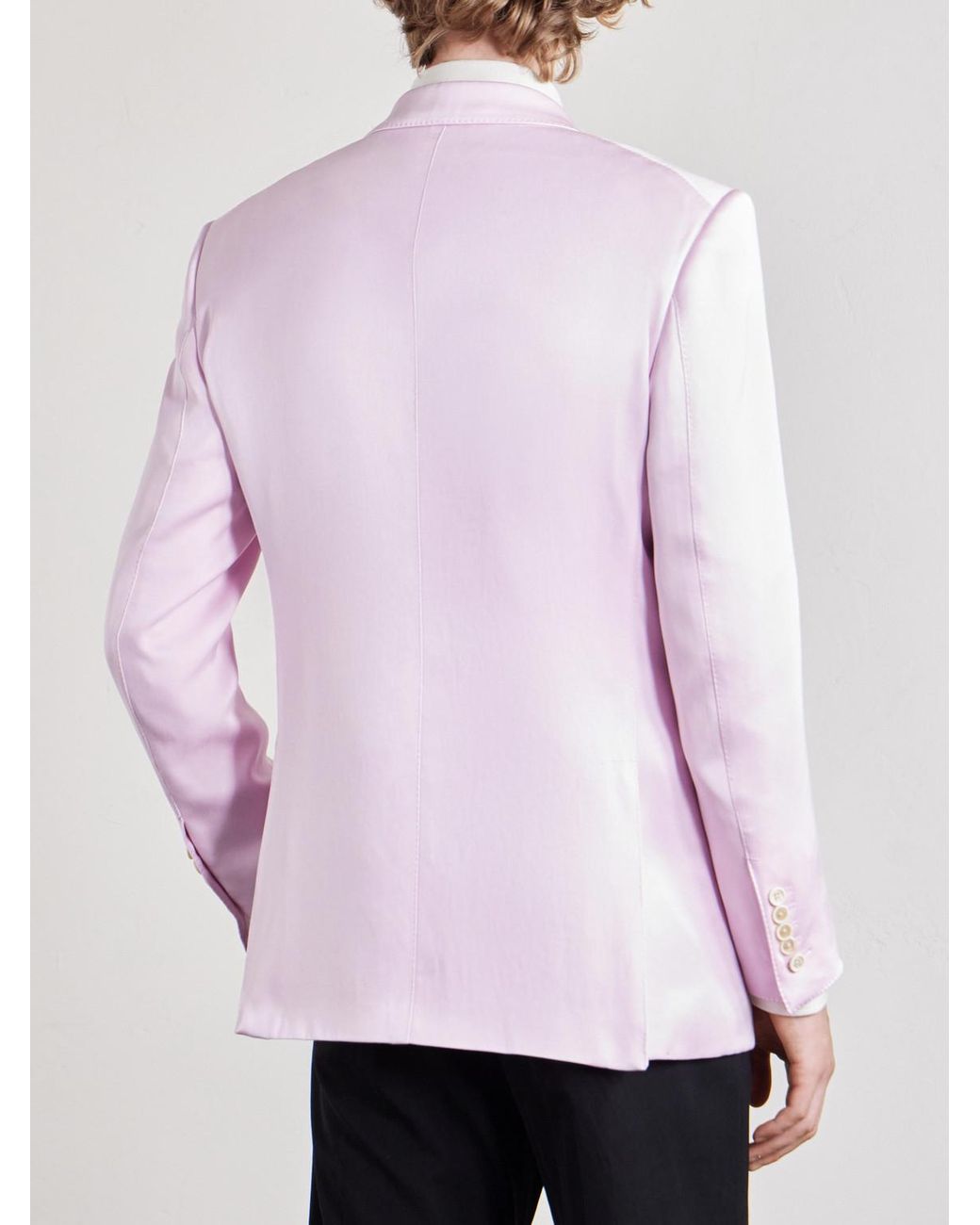 Tom Ford Pink Double-Breasted Silk-Gabardine Blazer for men