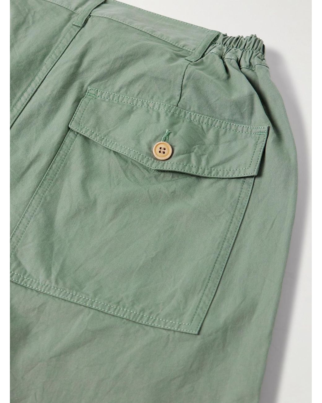 Visvim Green Carrol Tapered Cotton-gabardine Cargo Pants for men