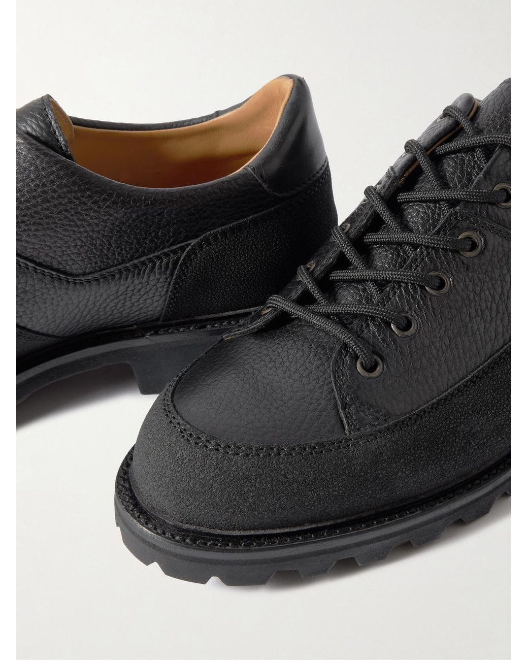 Morjas Black The Hybrid Hiker Full-grain Leather Boots for men