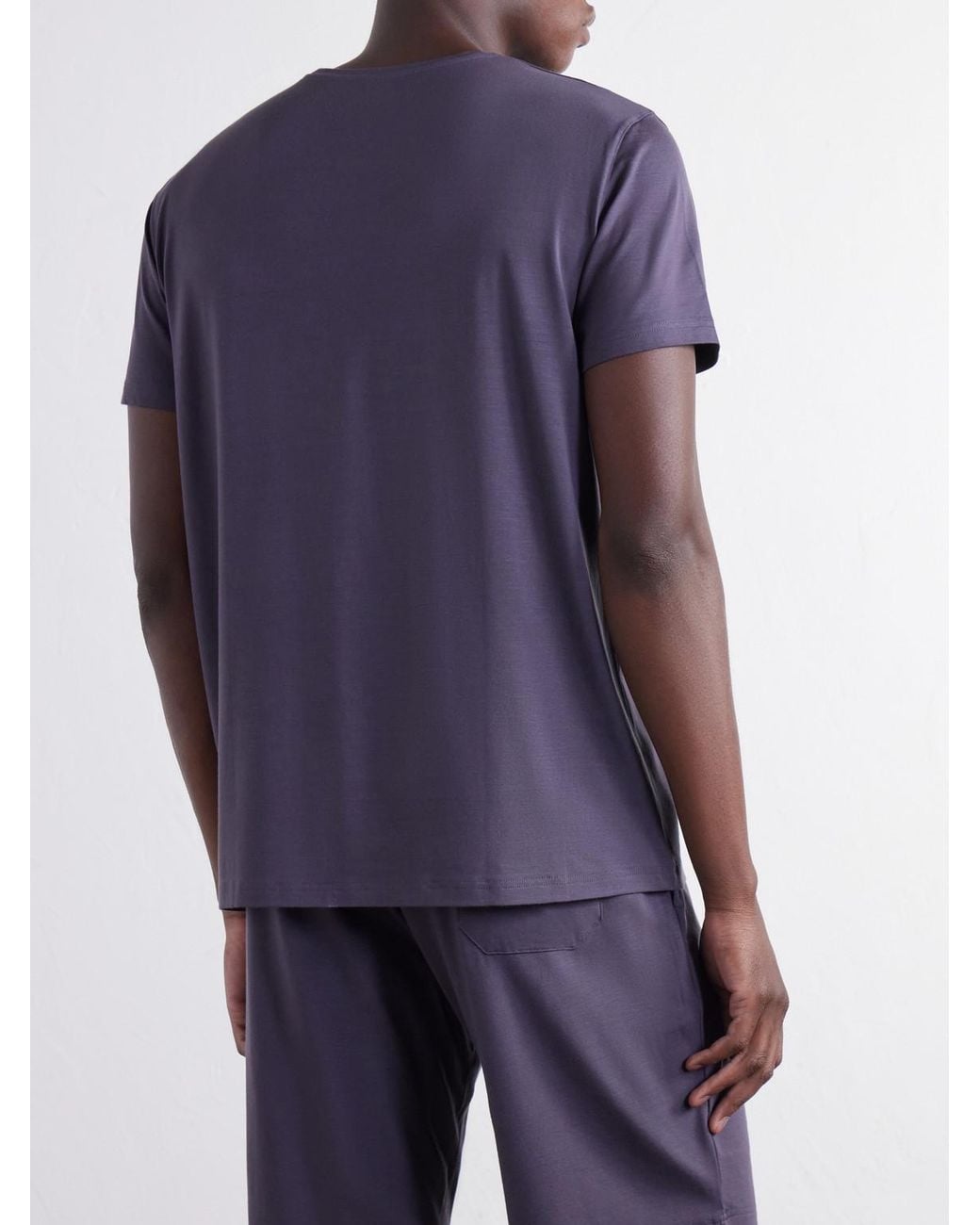 Derek Rose Blue Basel Stretch-Modal Jersey Pyjama T-Shirt for men