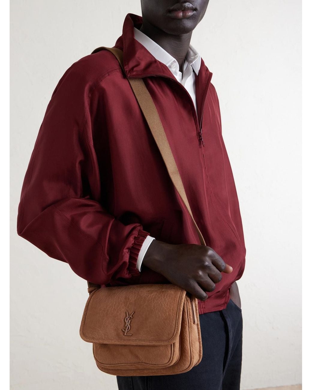 Saint Laurent Brown Niki Nubuck Shoulder Bag for men