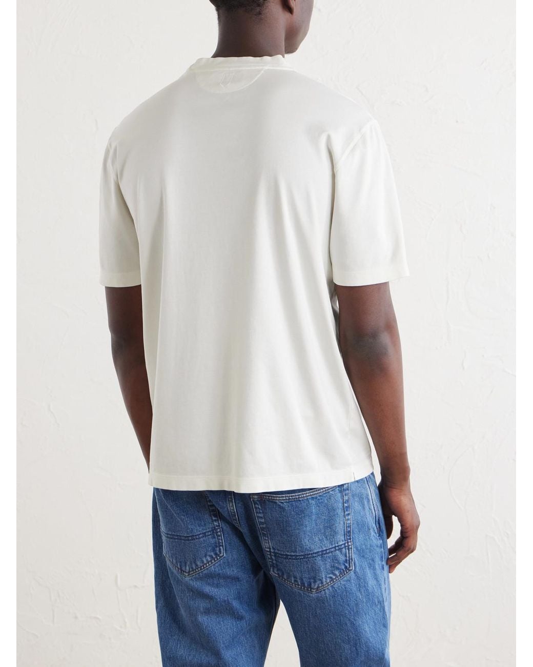 Canali White Cotton-Jersey T-Shirt for men