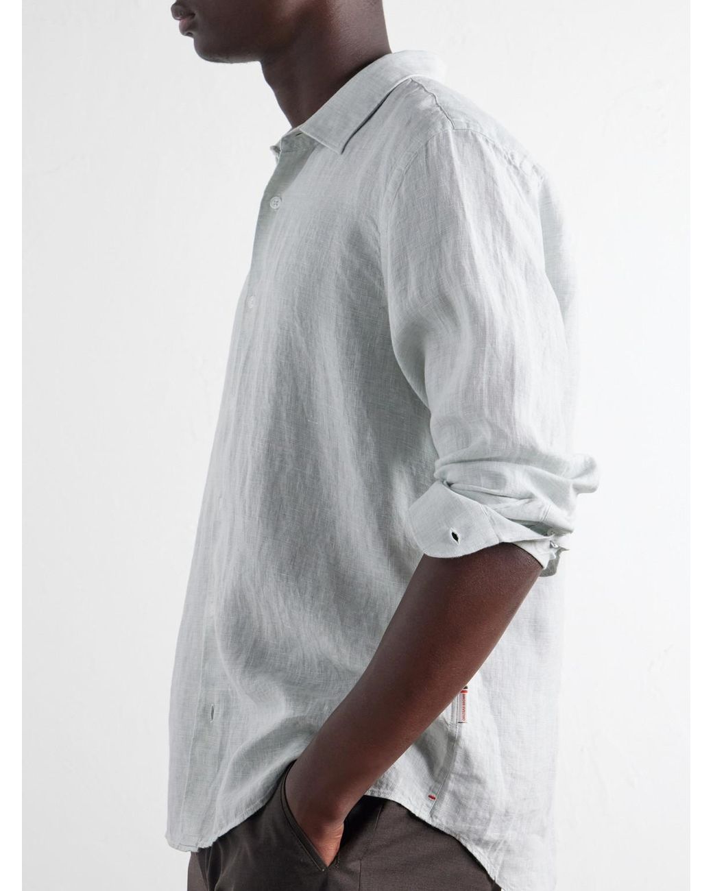 Orlebar Brown White Giles Linen Shirt for men