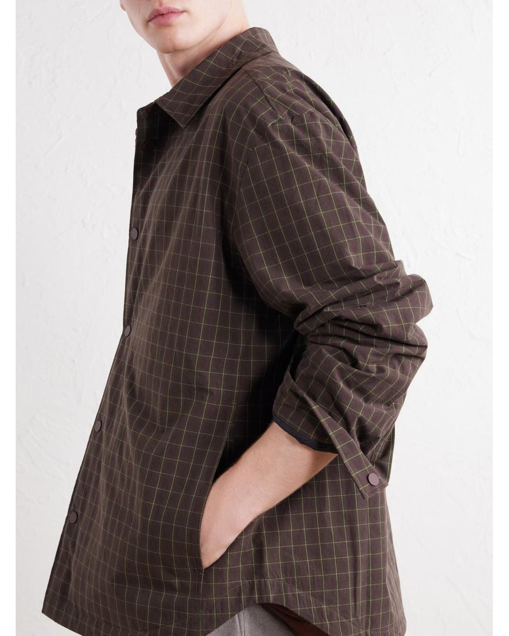 A Kind Of Guise Brown Olkay Padded Checked Cotton-Twill Overshirt for men