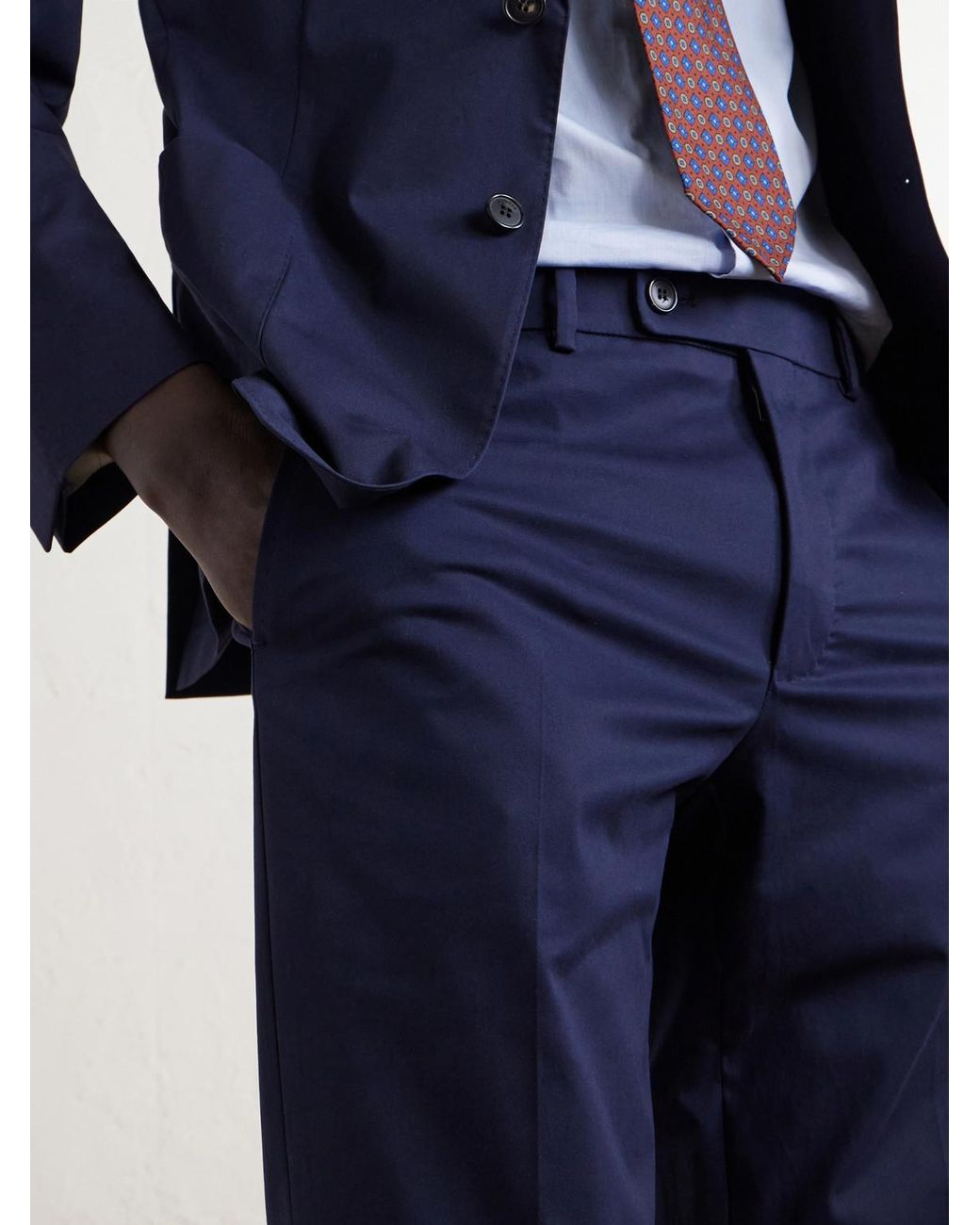 Slowear Blue Tapered Stretch-Cotton Trousers for men