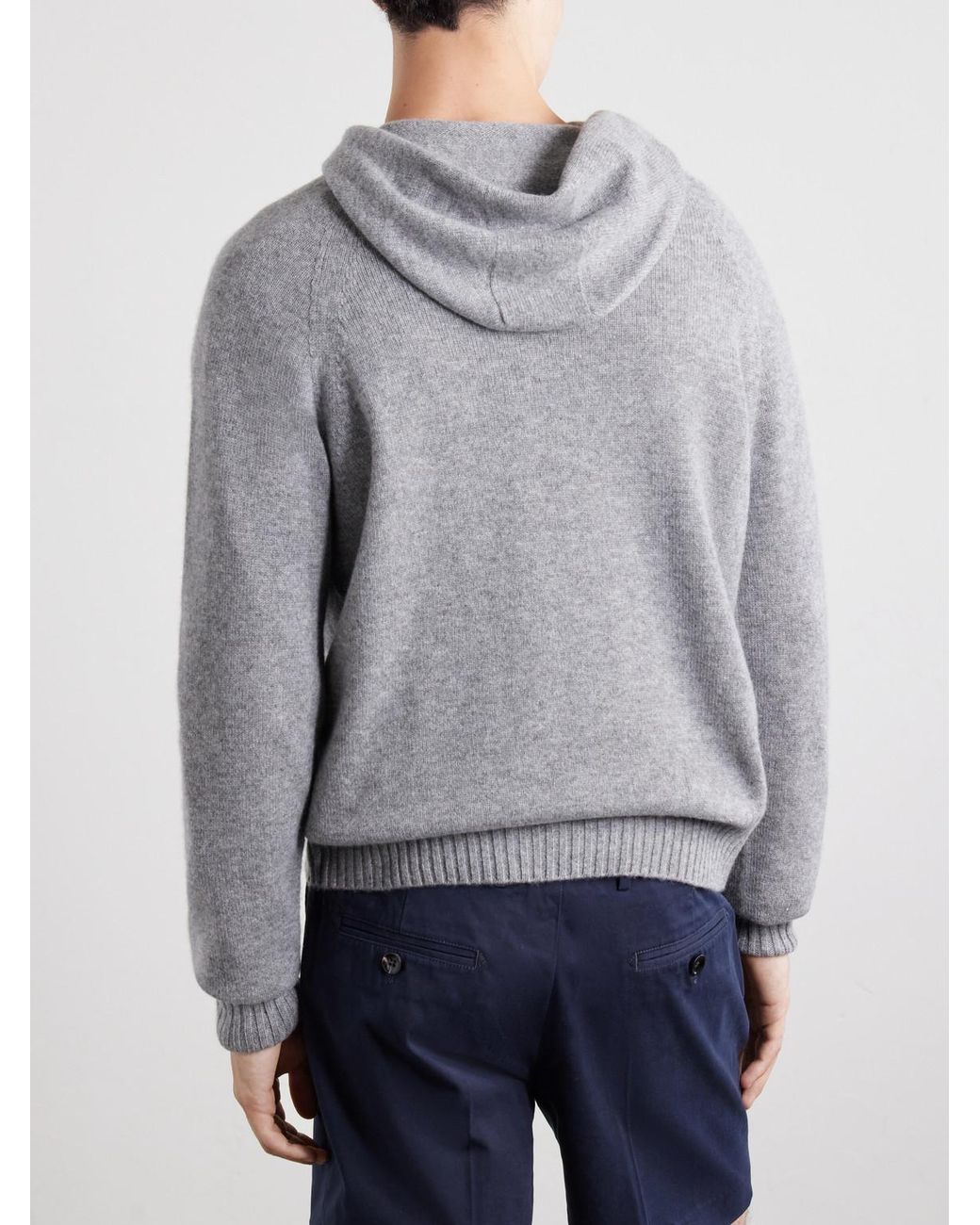 Tom Ford Gray Logo-embroidered Cashmere Hoodie for men