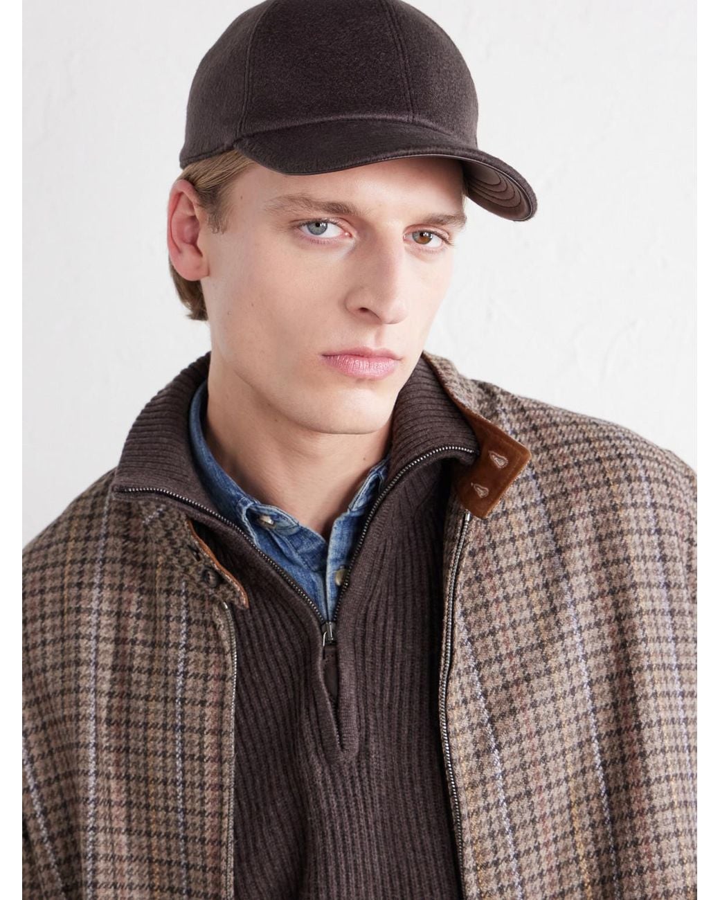 Berluti Brown Brushed Cashmere Cap for men