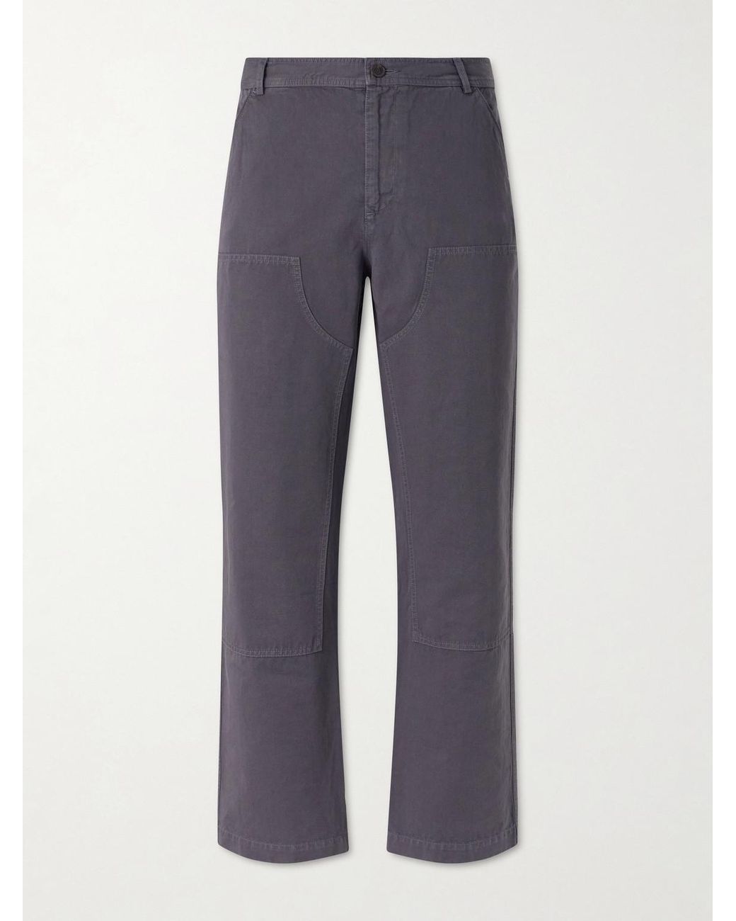 Mr P. Blue Straight-Leg Cotton And Linen-Blend Trousers for men