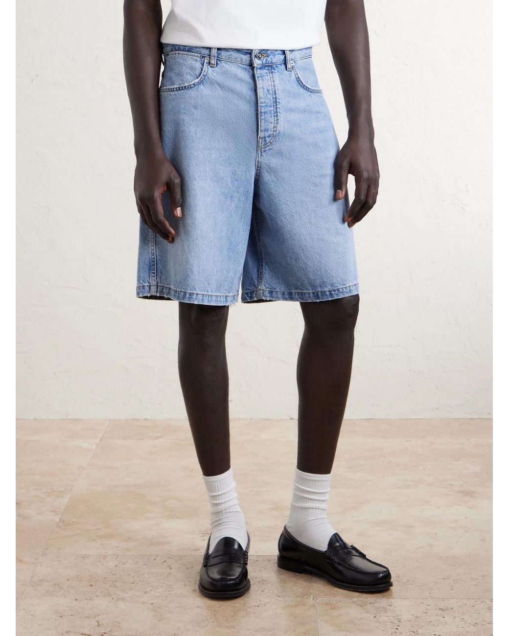 Givenchy Blue Straight-Leg Denim Shorts for men