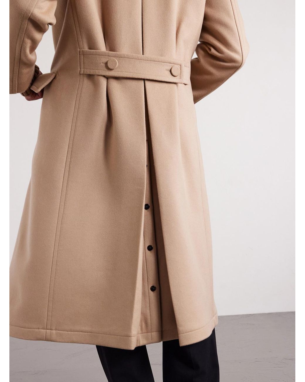 Tom Ford Natural Double-Breasted Wool And Cashmere-Blend Coat for men