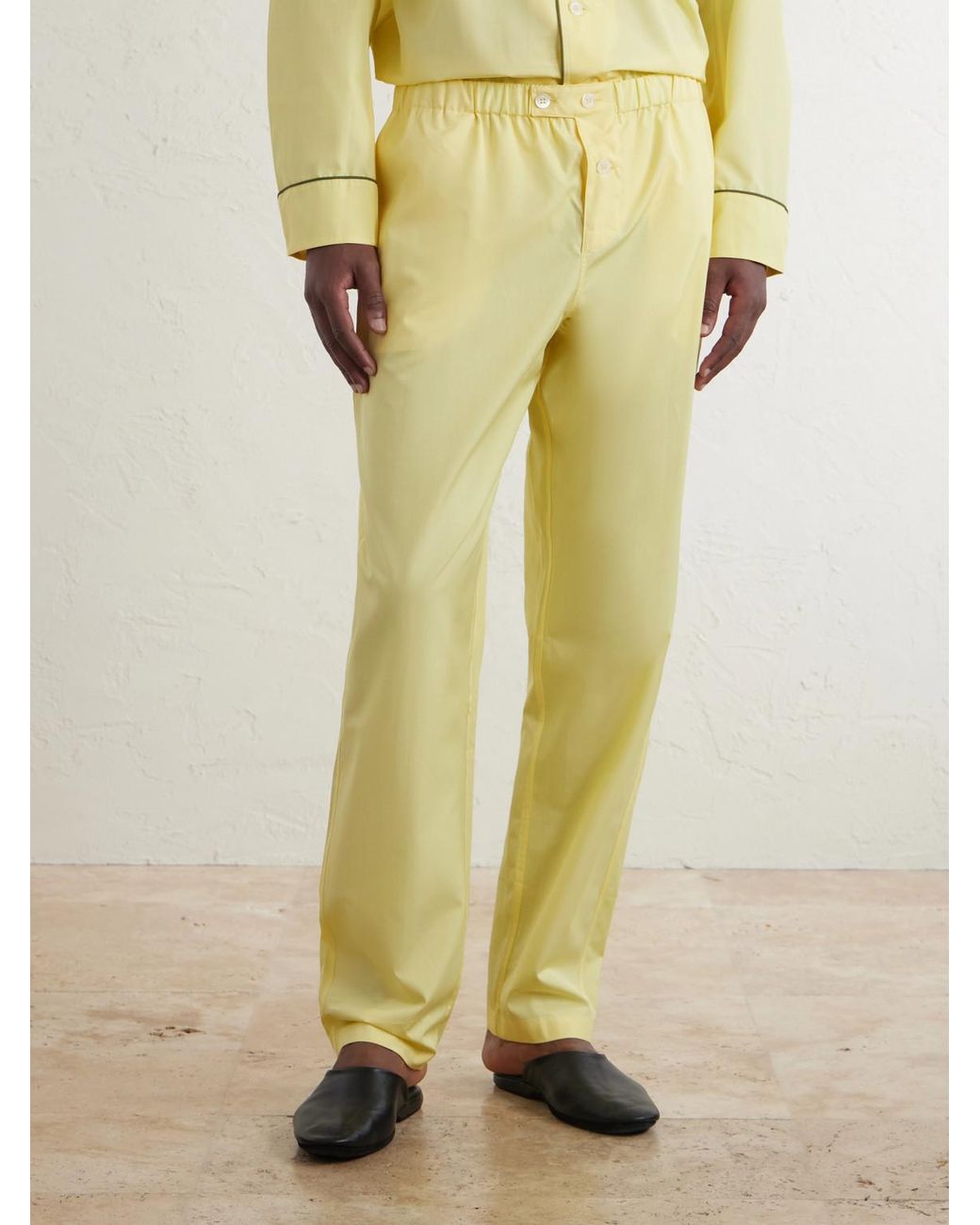 Anderson & Sheppard Yellow George Cortina Cotton-poplin Pyjama Set for men