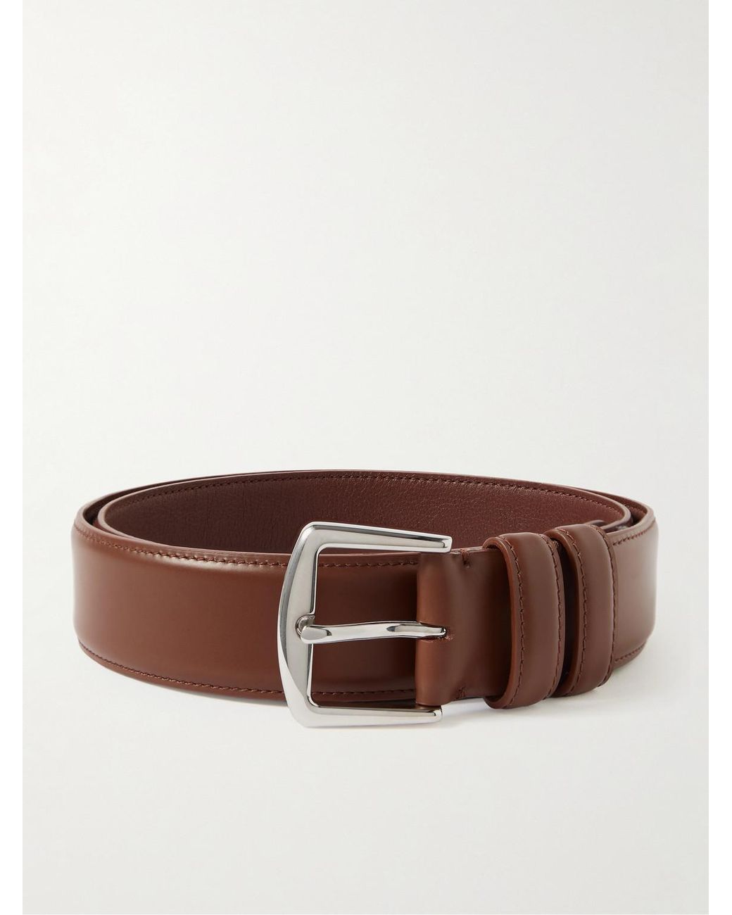 Loro Piana Brown Alsavel 3Cm Leather Belt for men