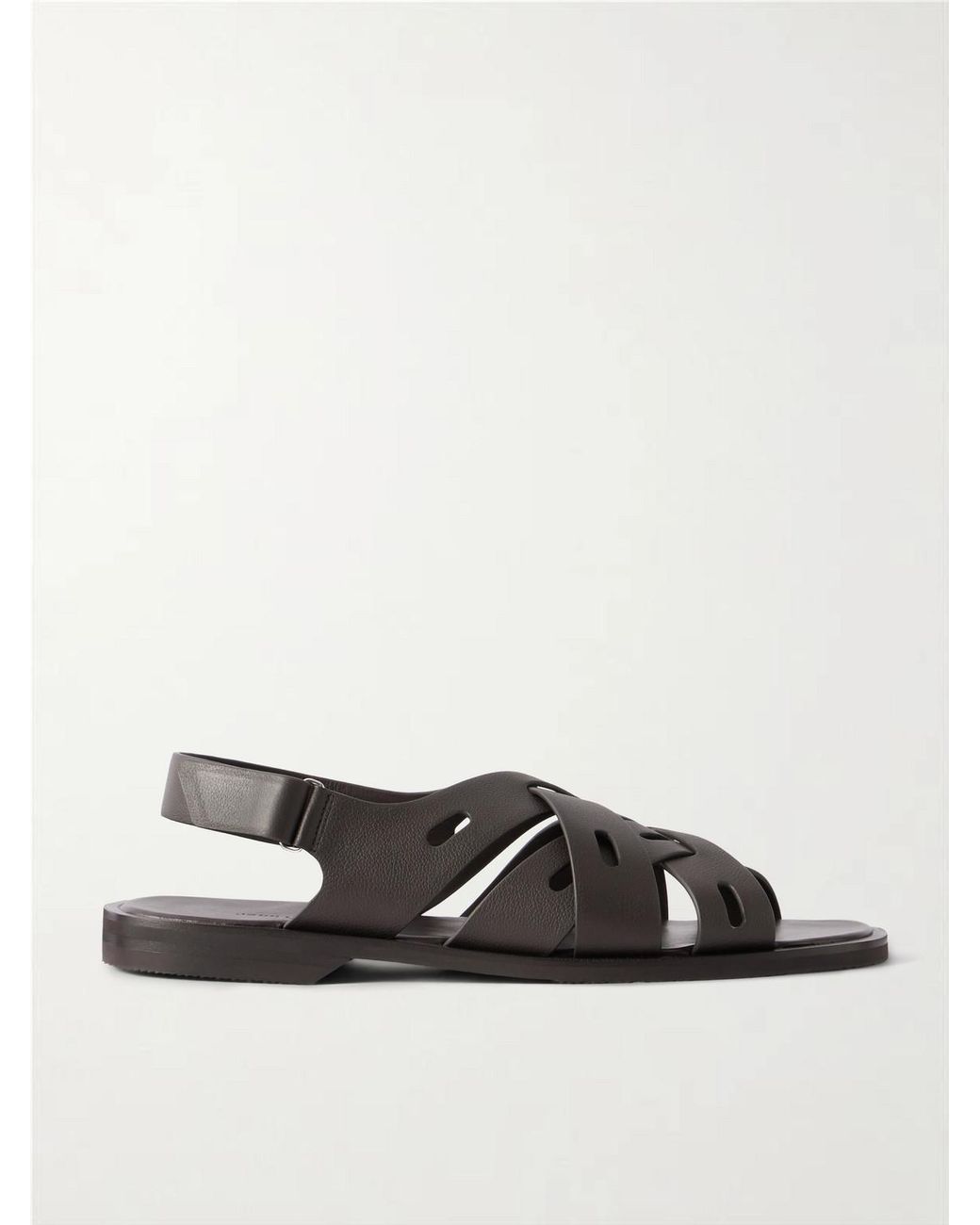 John Lobb White Seaford Full-Grain Leather Sandals for men