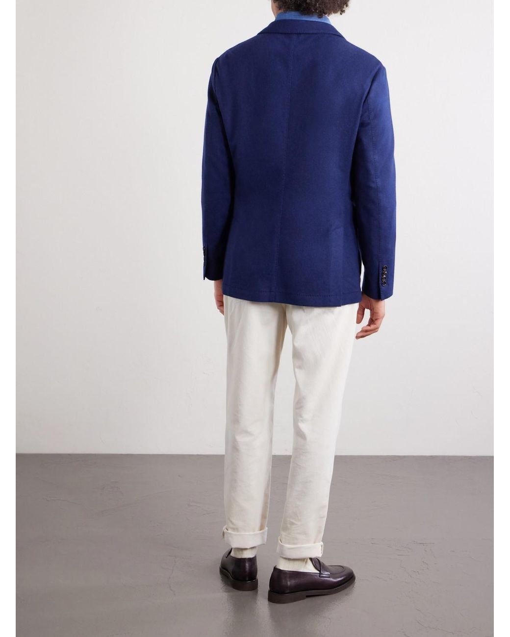 Brunello Cucinelli Blue Cashmere Blazer for men