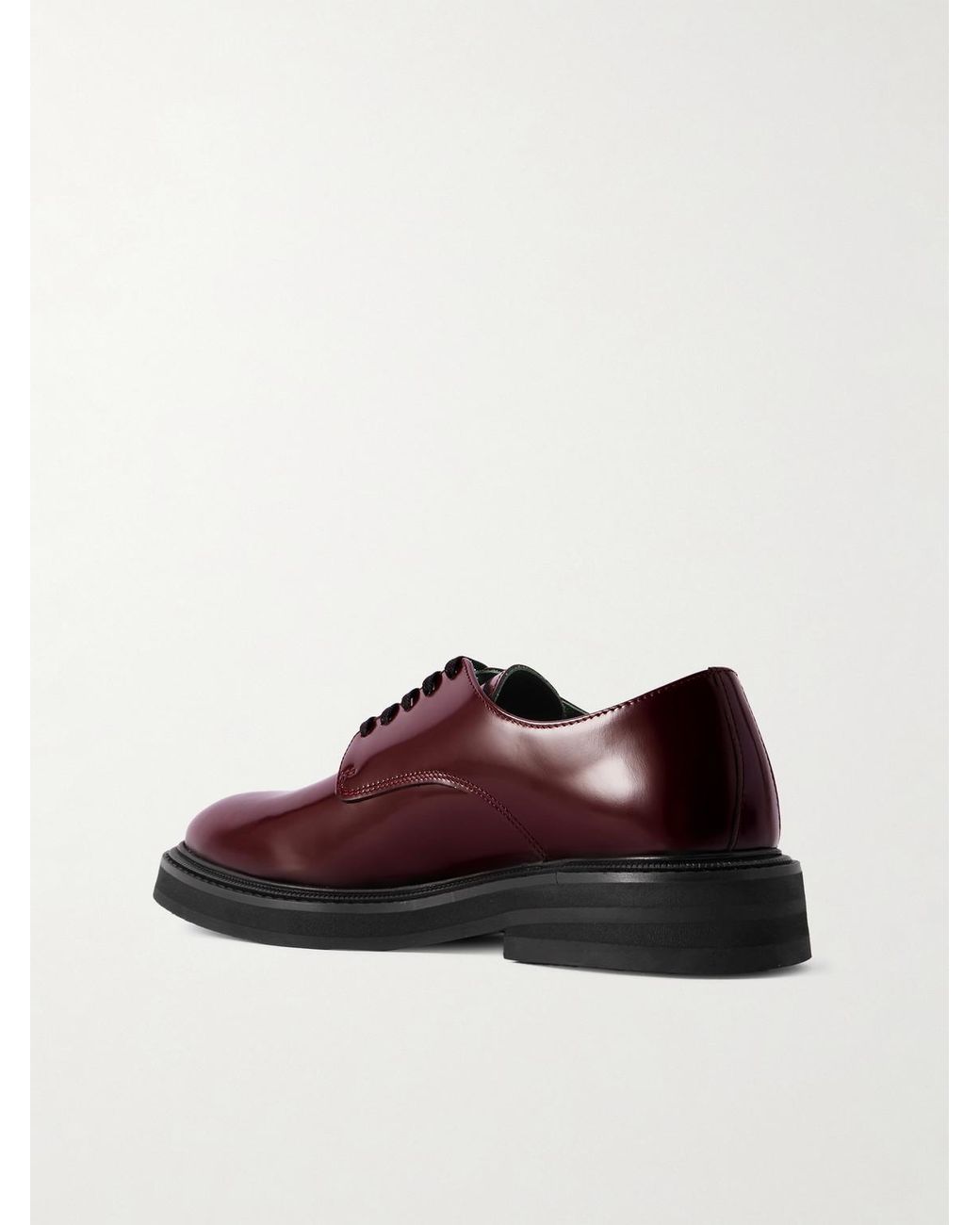VINNY'S Brown Officer Polished-Leather Derby Shoes for men