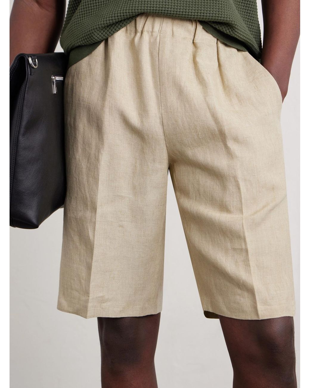 Piacenza 1733 Natural Straight-Leg Linen Bermuda Shorts for men