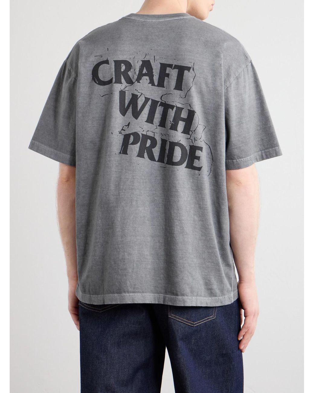 Neighborhood Gray Logo-Print Cotton-Jersey T-Shirt for men