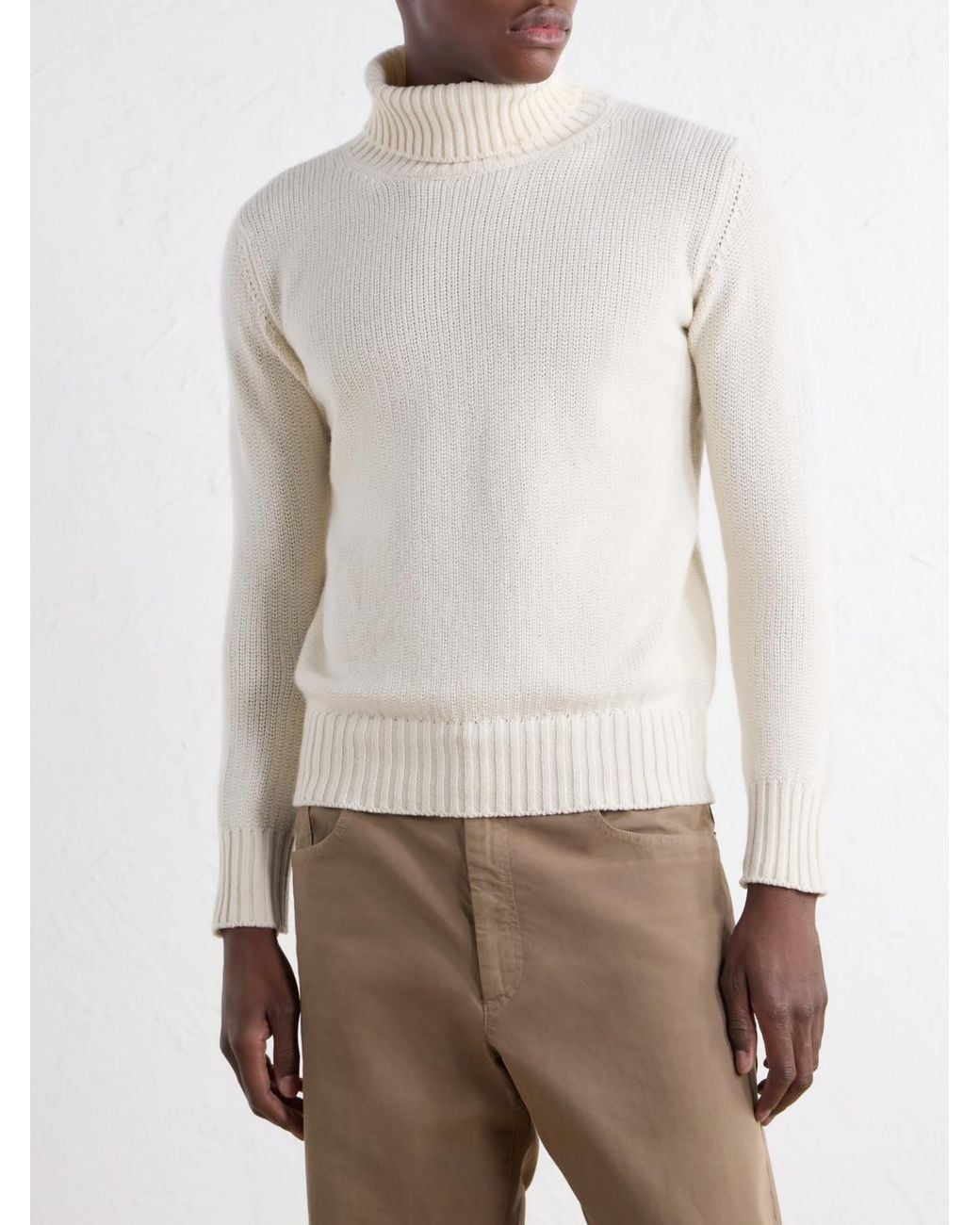 STÒFFA Natural Cashmere Rollneck Sweater for men