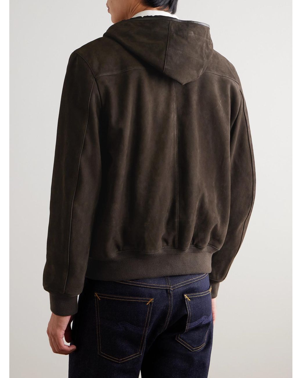 Mr P. Black Suede Hoodie for men