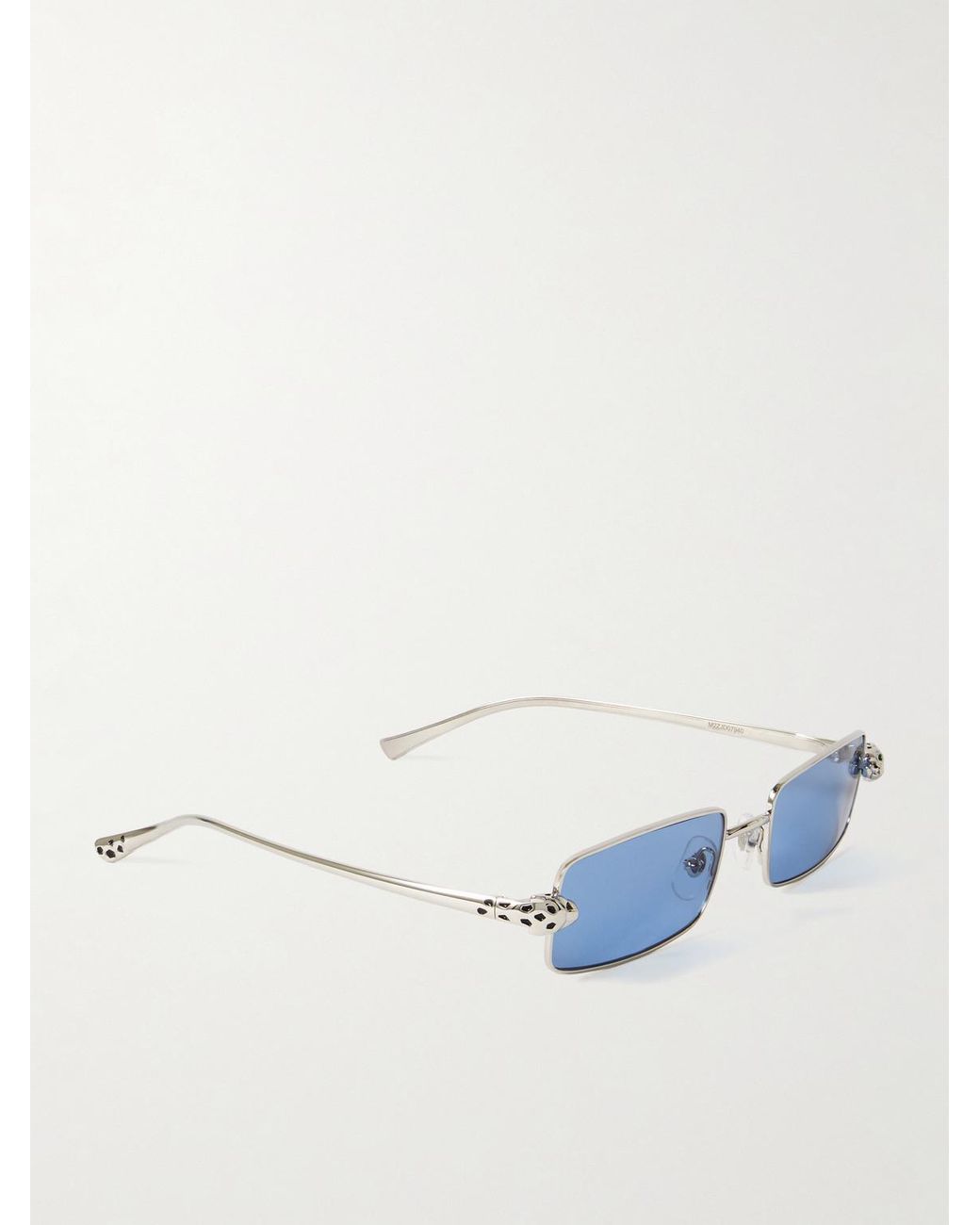 Cartier Blue Panthère De Cartier Square-Frame-Tone Metal Sunglasses for men