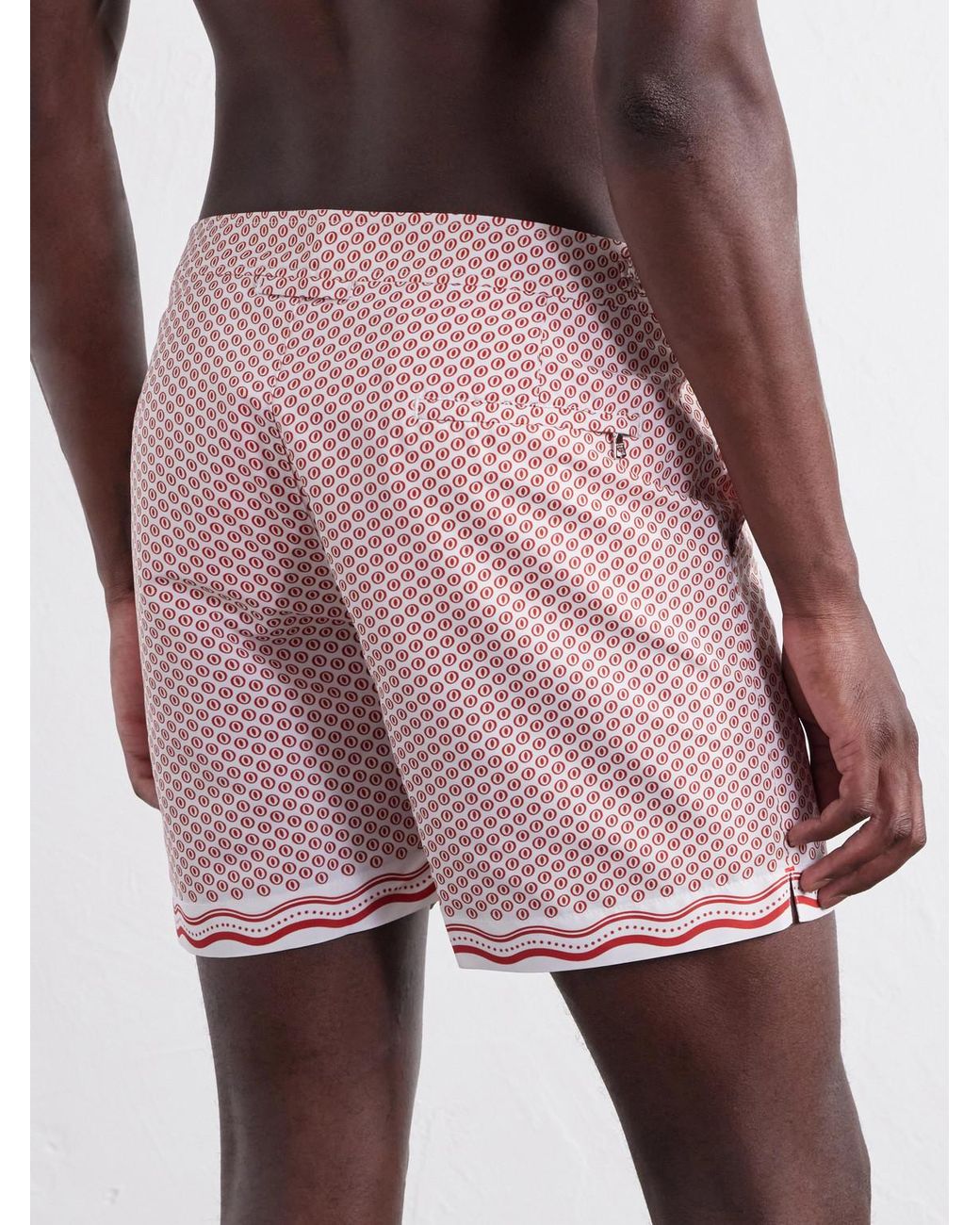 Orlebar Brown Pink Bulldog Straight-Leg Mid-Length Printed Swim Shorts for men
