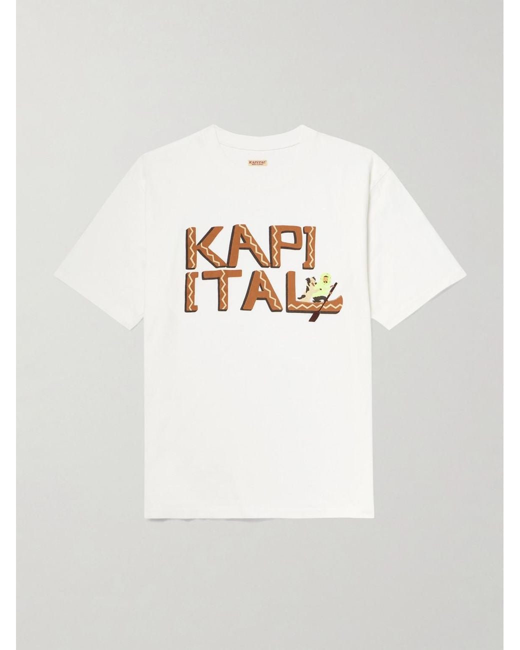 Kapital White Printed Cotton-Jersey T-Shirt for men