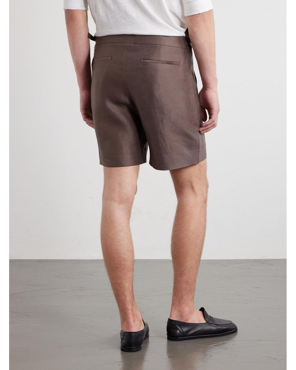 God's True Cashmere Purple Straight-Leg Linen-Twill Shorts for men