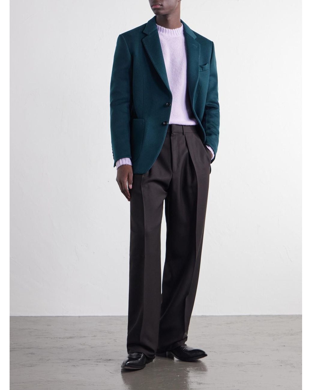 Tom Ford Blue Woven Cashmere Blazer for men