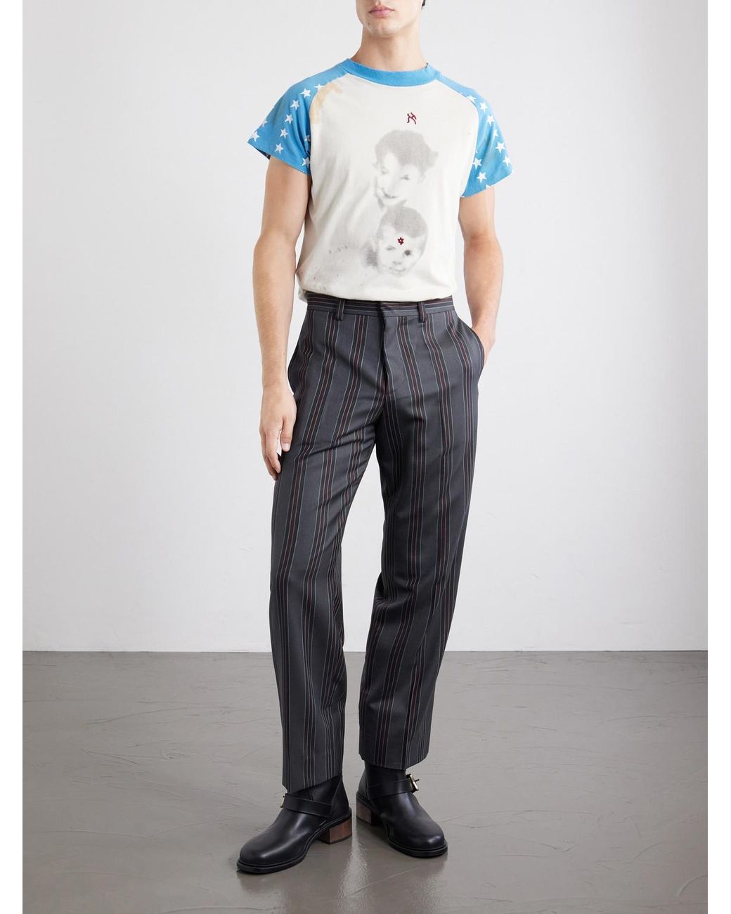 Enfants Riches Deprimes Blue Henri's Everyday Straight-Leg Virgin Wool-Twill Trousers for men