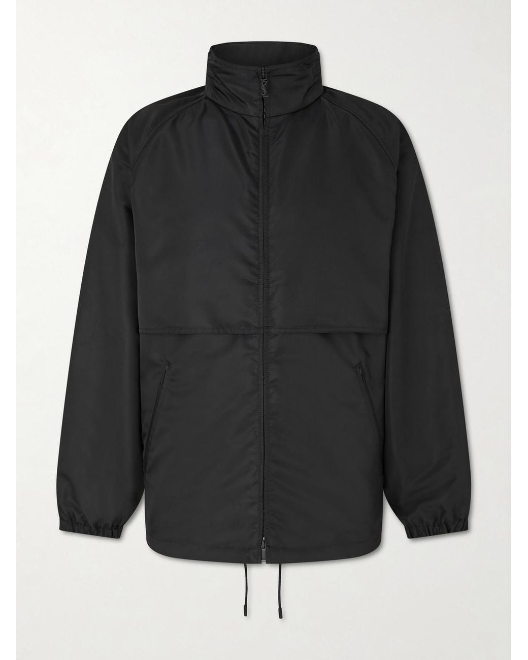 Saint Laurent Black Leather-trimmed Shell Jacket for men