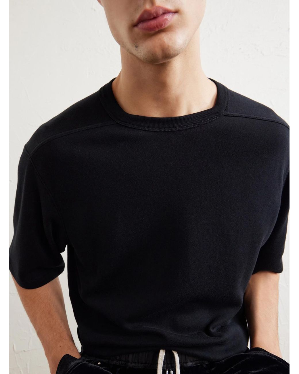 Rick Owens Blue Brad Cotton-Jersey T-Shirt for men