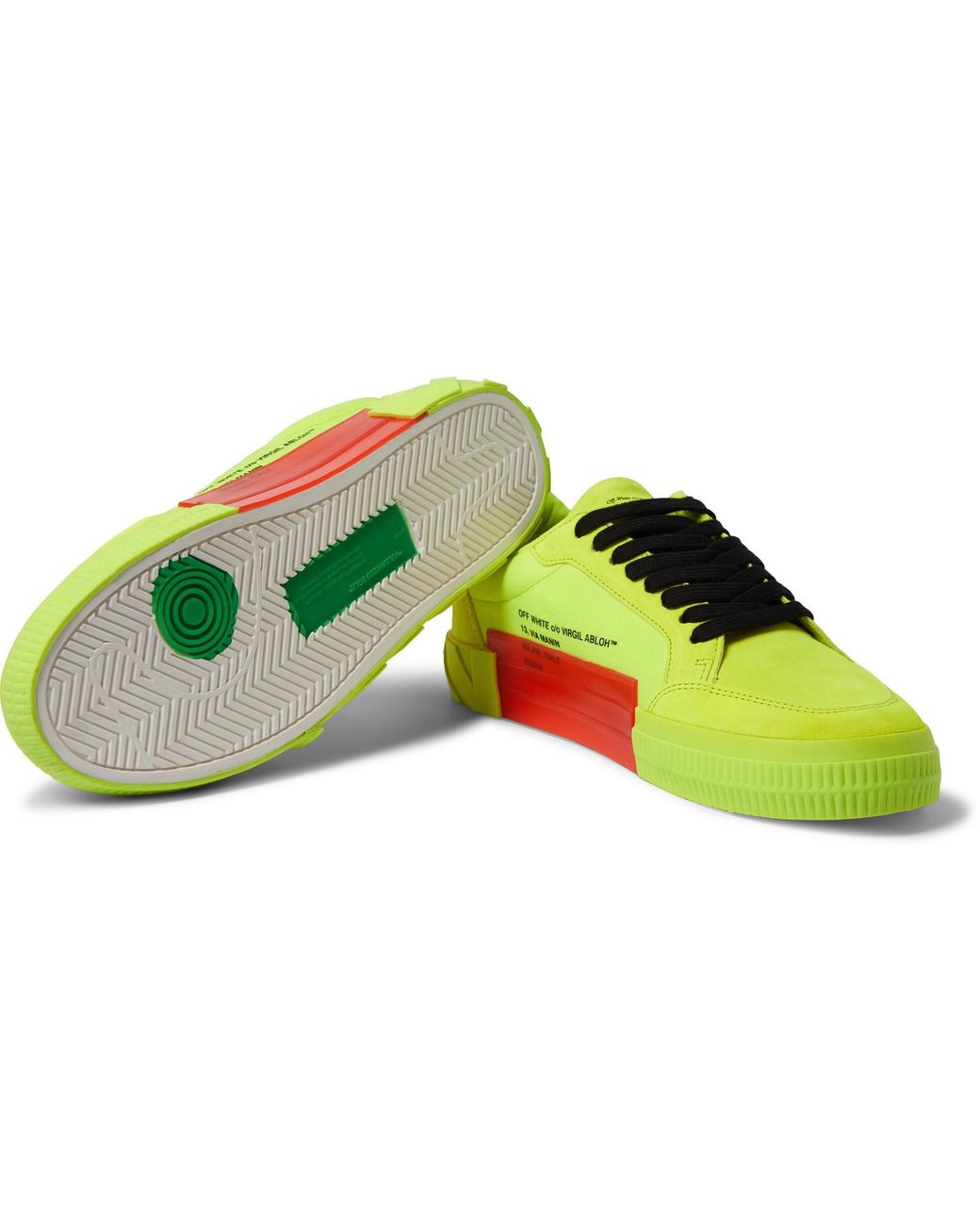 Off White c o Virgil Abloh Low Vulcanized Fluorescent Leather