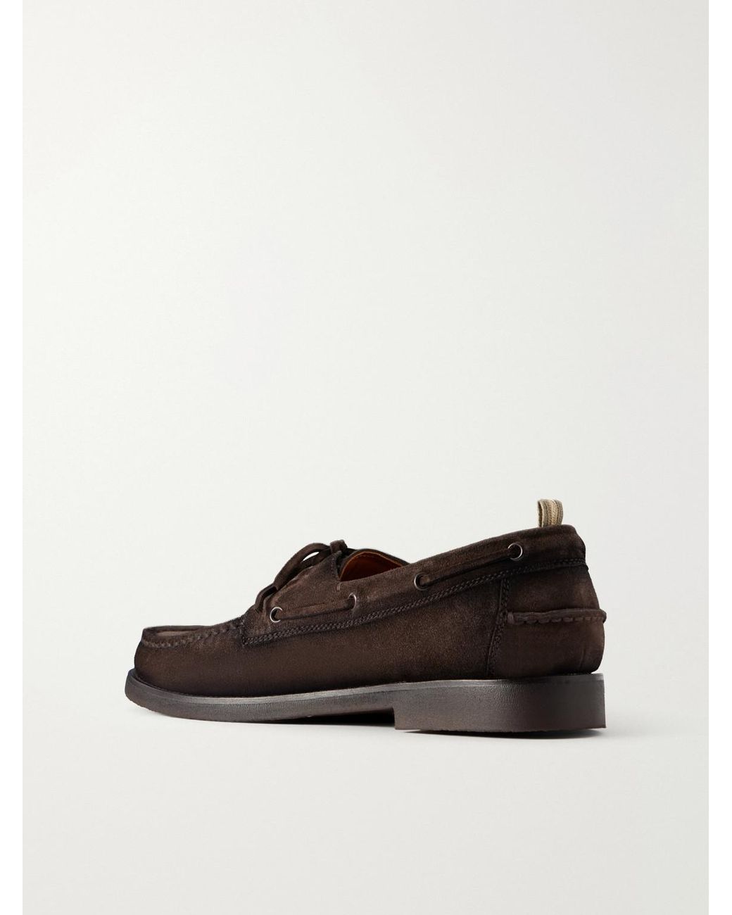 Officine Creative Brown Balfron 002 Suede Boat Shoes for men