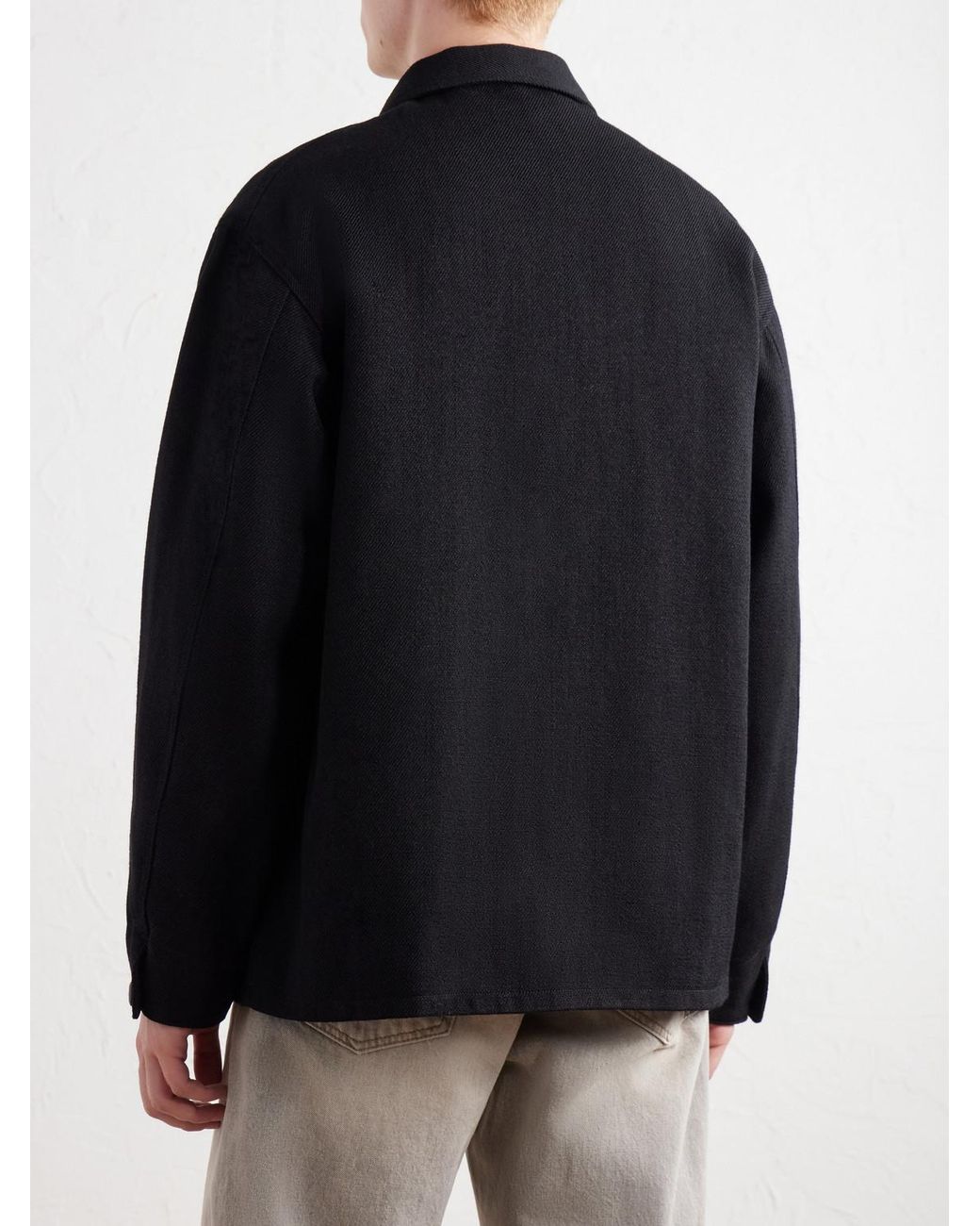 Visvim Black Baker Textured Wool And Linen-Blend Jacket for men