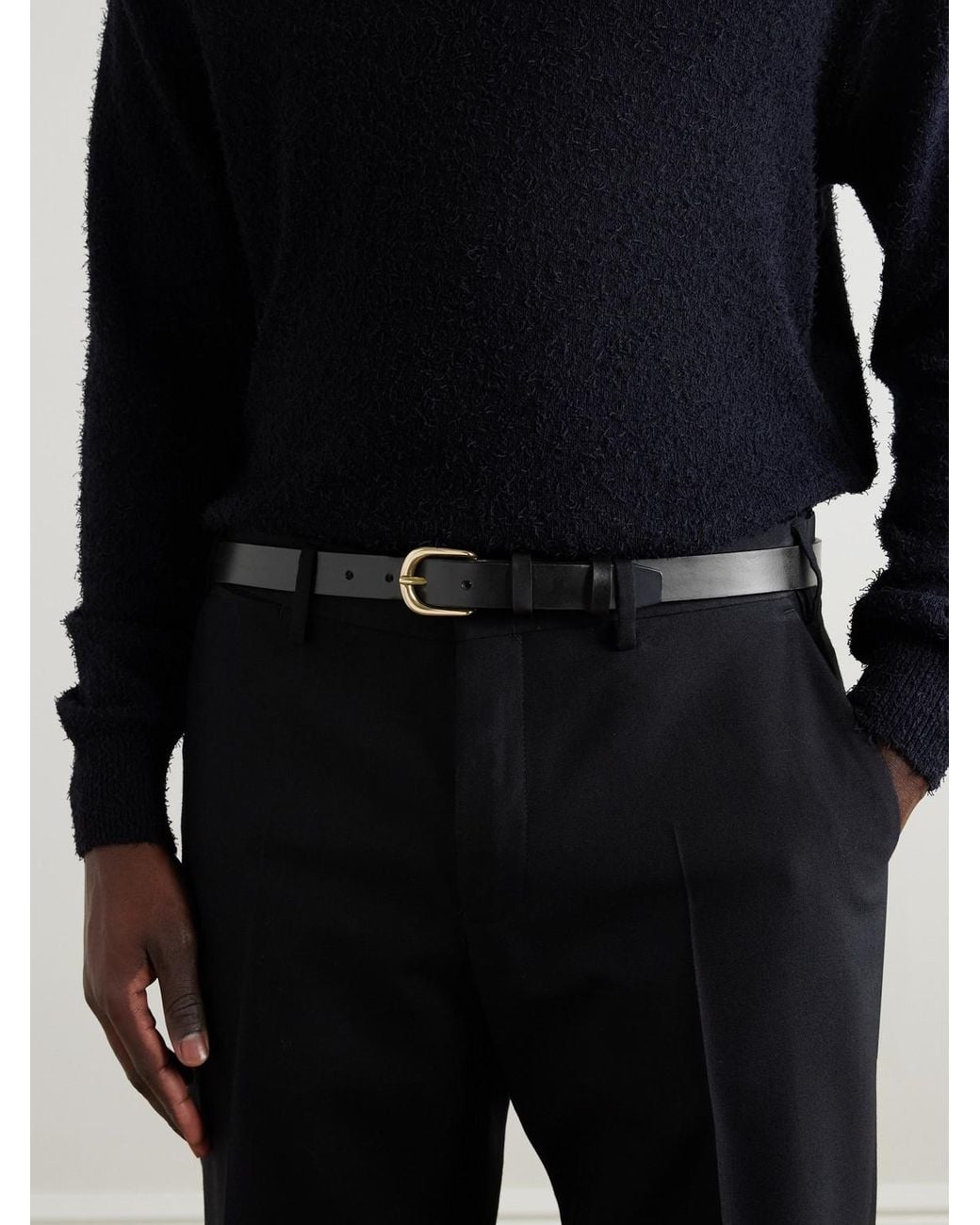 Mr P. Black 2.5Cm Leather Belt for men