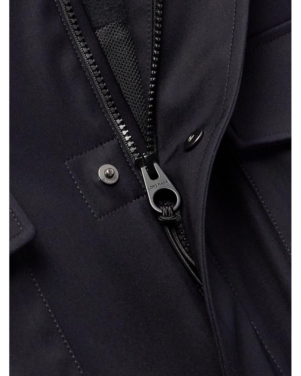 Loro Piana Blue Traveller Logo-appliquéd Bristol Clima System 3l Wool-blend Hooded Field Jacket for men