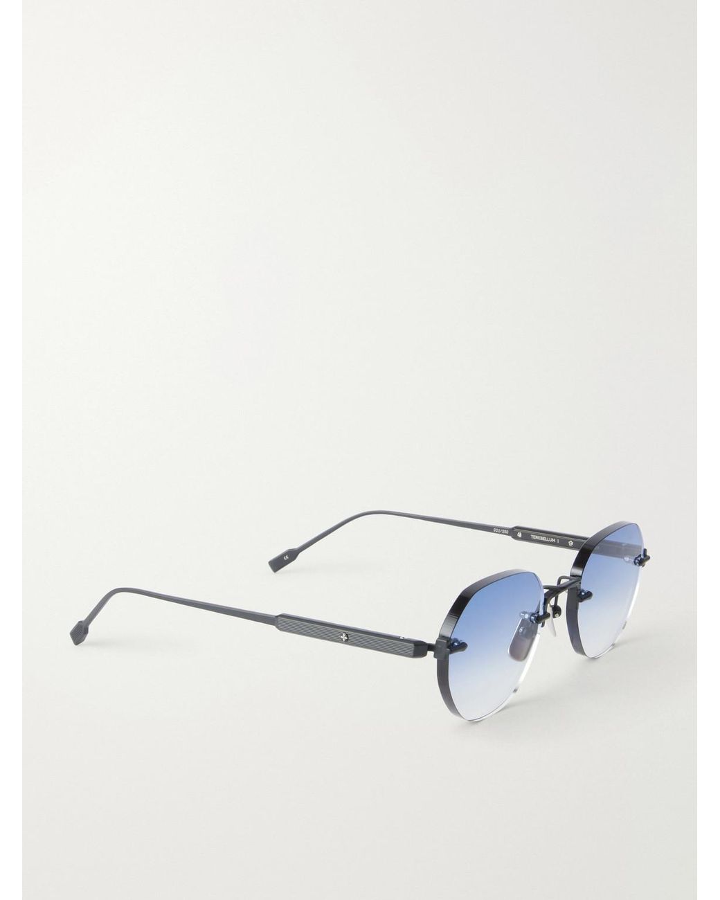 sato Blue Terebellum I Rimless Round-Frame Titanium Sunglasses for men