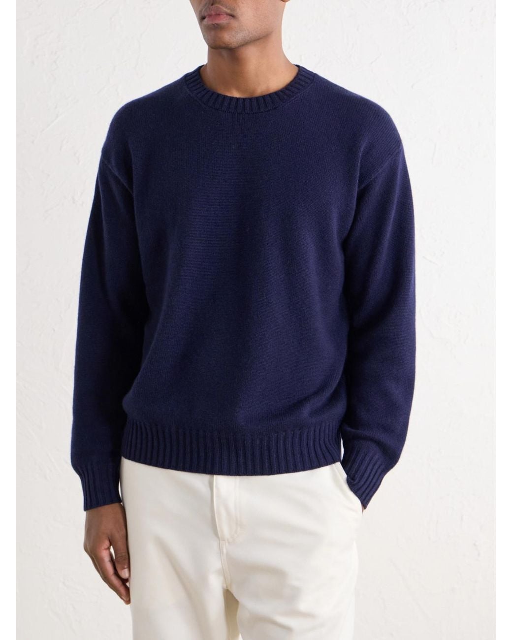 Brunello Cucinelli Blue Cashmere Sweater for men