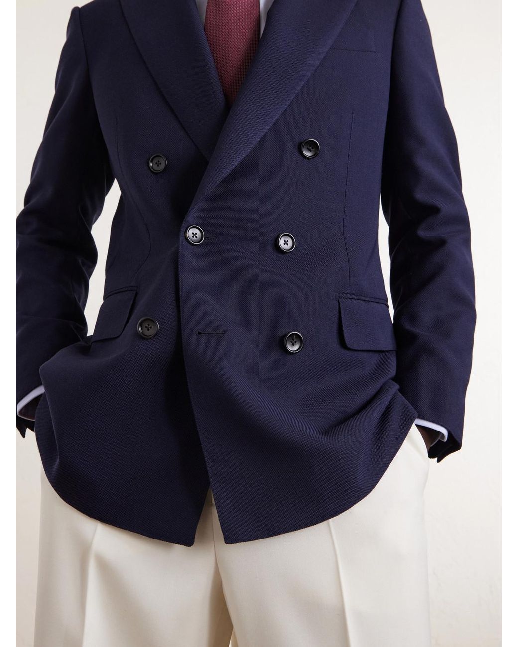 Tom Ford Blue Atticus Double-breasted Wool And Mohair-blend Blazer for men